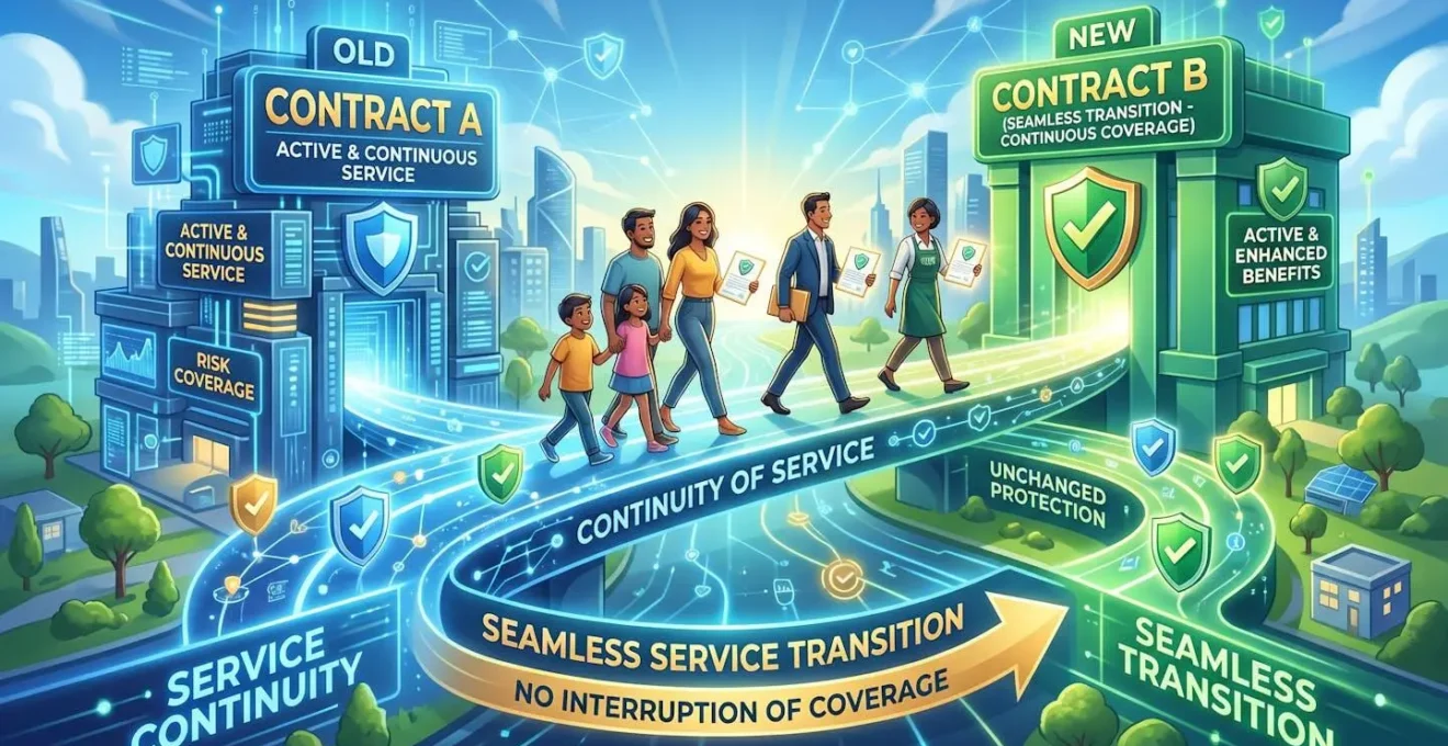 Transition symbolique entre deux contrats d'assurance sans interruption de service