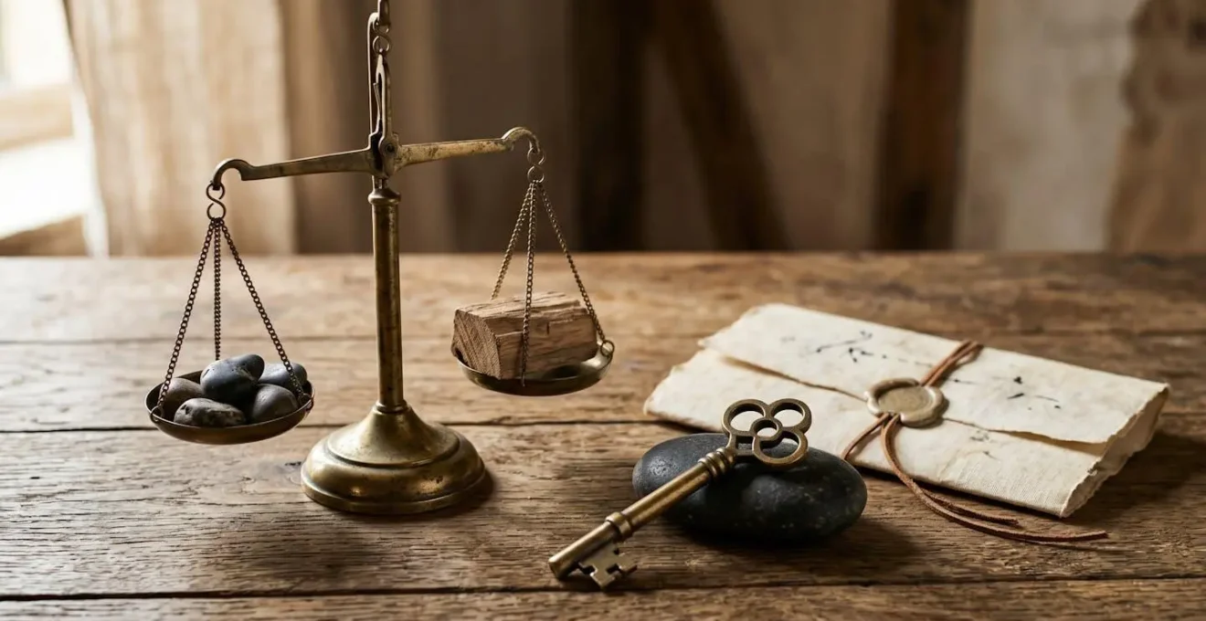 Scène symbolique représentant la liberté de choix dans l'assurance emprunteur avec objets évocateurs