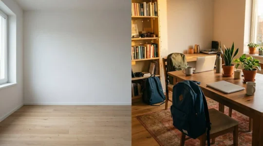 Transition symbolique entre un espace vide et un espace de vie partagé en colocation