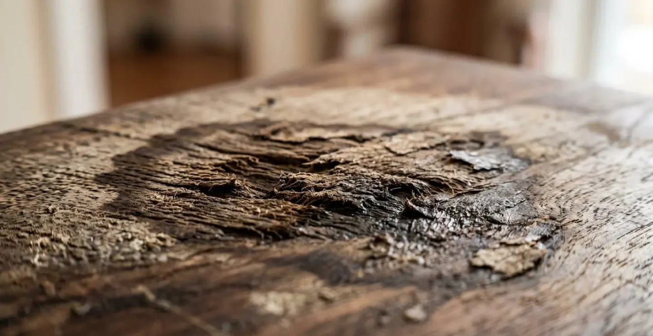 Documentation photographique de dégâts causés par l'humidité sur du mobilier