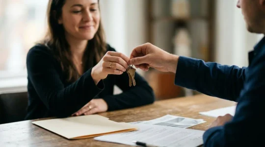 Remise de clés d'appartement lors d'un état des lieux d'entrée en France
